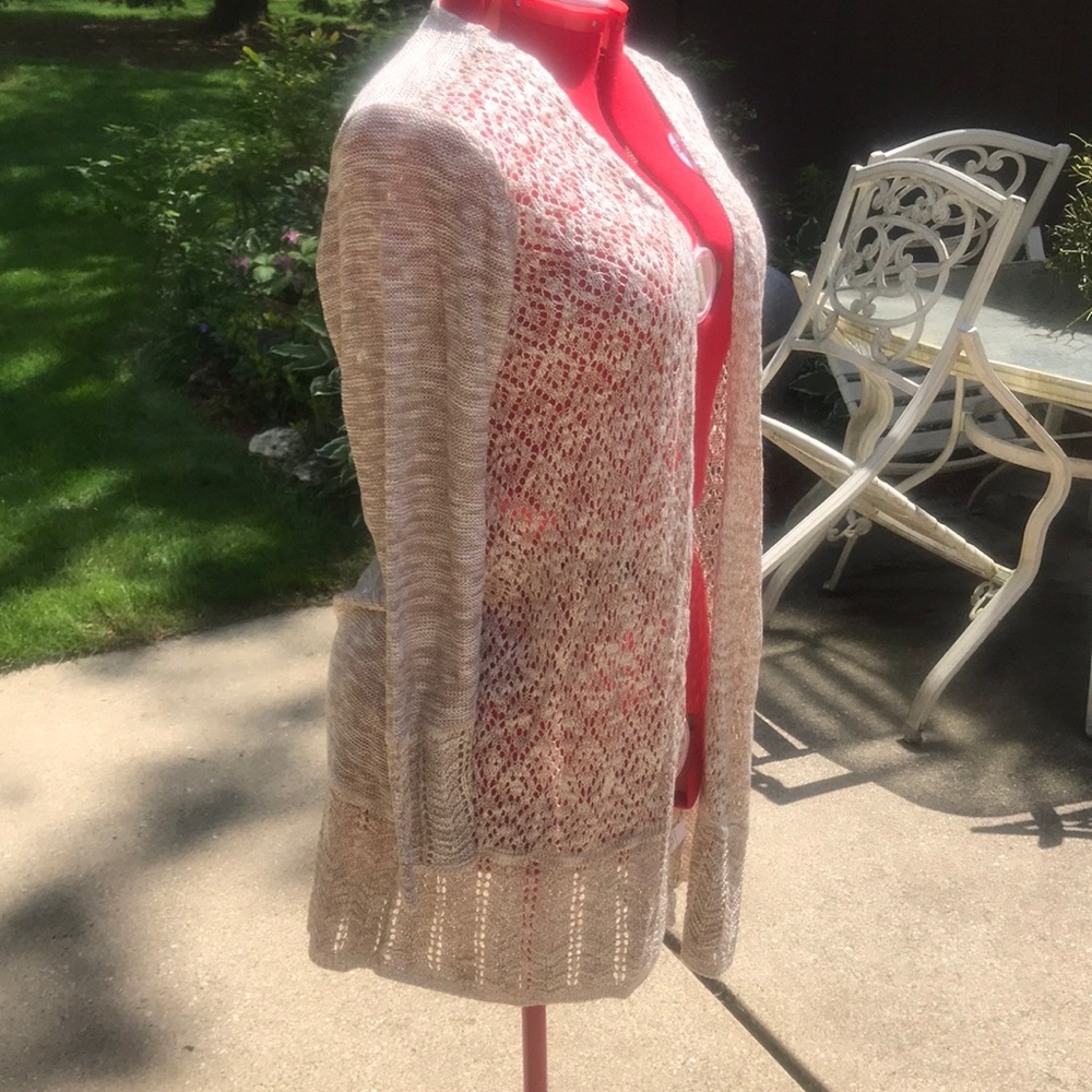 Knit oatmeal cardigan in 3X brand new with tags!